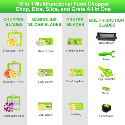 16 in 1 Vegetable Cutter –  Chopper with Storage Box